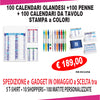 100 CALENDARI OLANDESI + 100 CALENDARI DA TAVOLO + 100 PENNE + OMAGGIO