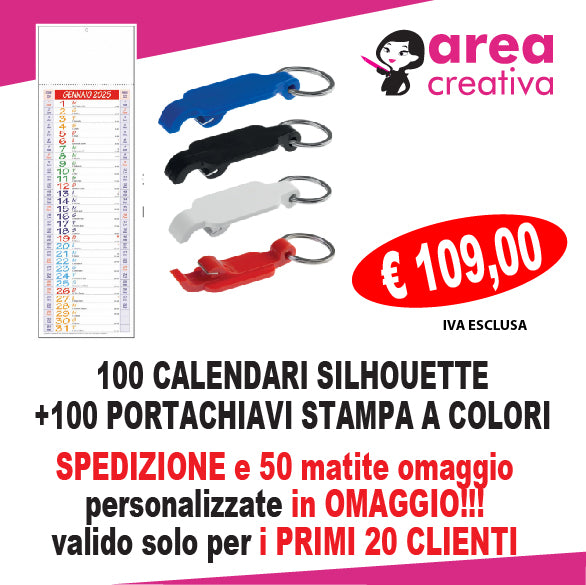 CALENDARIO SILHOUETTE + PORTACHIAVI + OMAGGIO